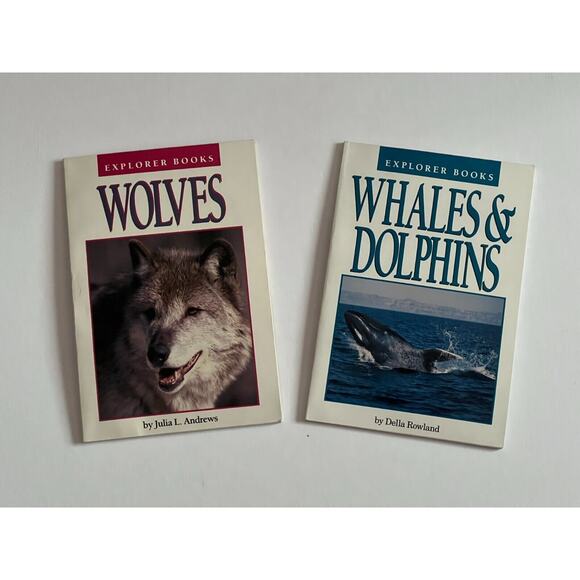 2 Books WHALES & DOLPHINS by Della Rowland and WOLVES by Julia Andrews 1991 - Picture 2 of 5